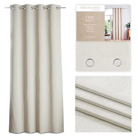 Vorhang CLEAR Farbe Cappuccino mit Boho-Stil Druckmotiv klassisch silberne Metallösen