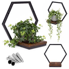 Wandblumentopf hängendes Regal für Pflanzen Dekoration Loft Hexagon ModernHome