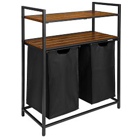 Wäschekorb mit Regalen 2 Kammern MIRUN