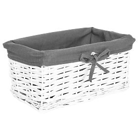Weidenkorb 30x20x15 cm - weiß-grau