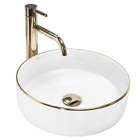 Zeitloses Waschbecken Rea Sami Gold Edge, Rea